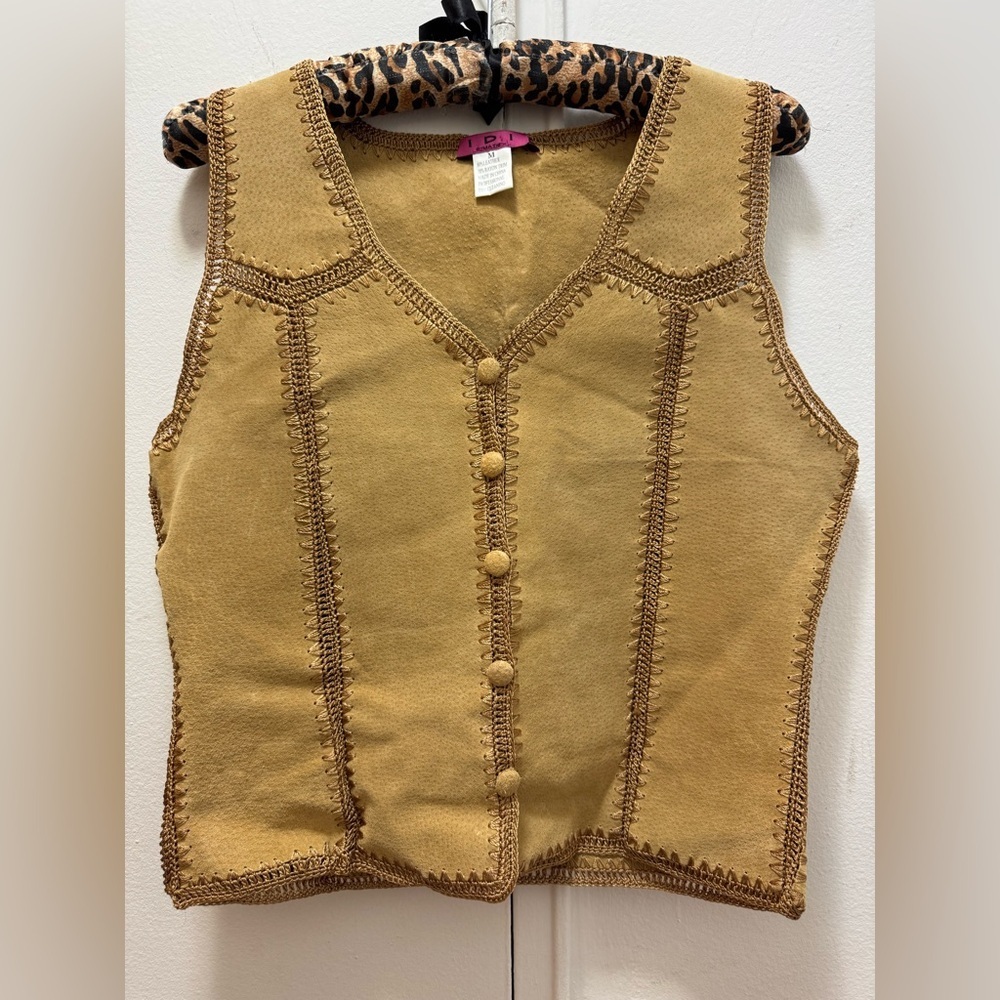 Vintage IDI by Matthew H Patchwork Leather Jacket Crochet Cropped Suede Medium